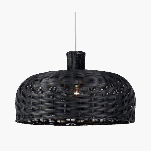 Pacific Lifestyle Caswell Black Rattan Dome Non Elec Pendant