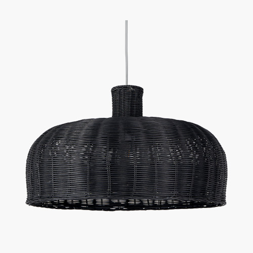 pacific lifestyle Caswell Black Rattan Dome Non Elec Pendant