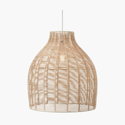 Pacific Lifestyle Caswell Natural Rattan Cloche Non Elec Pendant