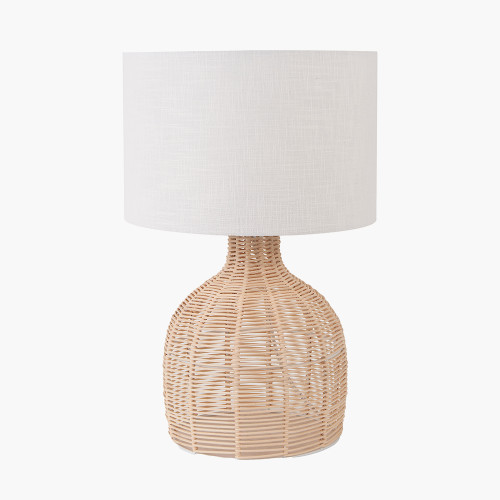 Pacific Lifestyle Caswell Natural Rattan Cloche Table Lamp