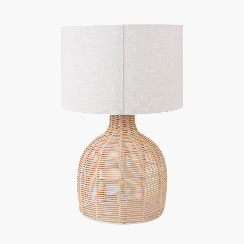 Pacific Lifestyle Caswell Natural Rattan Cloche Table Lamp