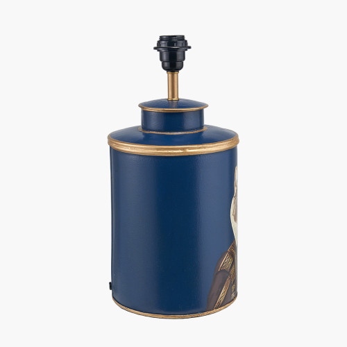 Pacific Lifestyle Cat Blue Hand Painted Metal Table Lamp Base