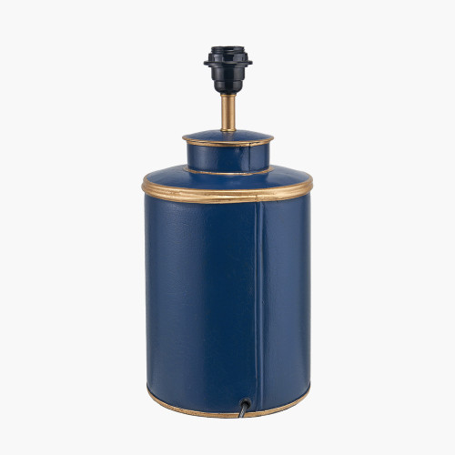 Pacific Lifestyle Cat Blue Hand Painted Metal Table Lamp Base