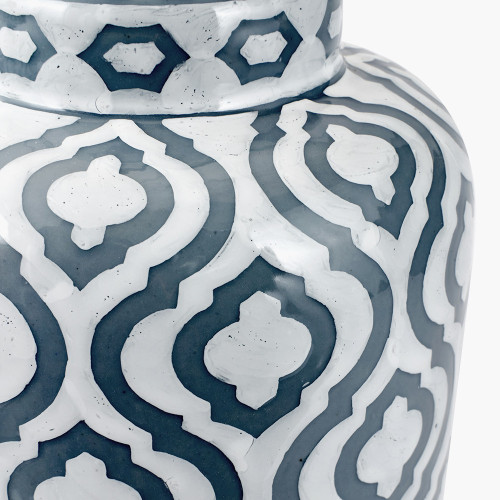 Pacific Lifestyle Celia Grey And White Pattern Ceramic Table Lamp Base
