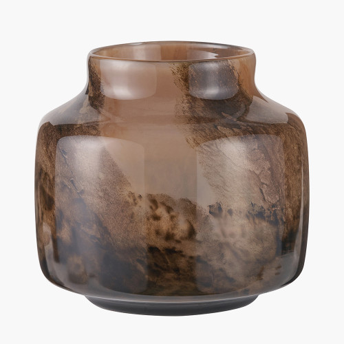Pacific Lifestyle Cerdanya Brown And Beige Glass Vase