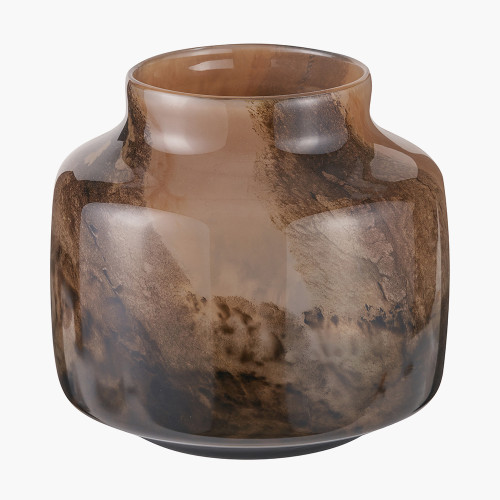 Pacific Lifestyle Cerdanya Brown And Beige Glass Vase