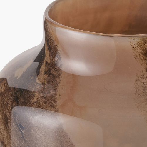 Pacific Lifestyle Cerdanya Brown And Beige Glass Vase