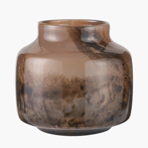 pacific lifestyle Cerdanya Brown and Beige Glass Vase