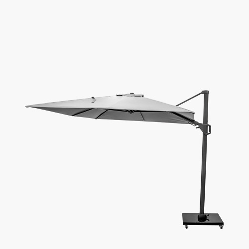 Pacific Lifestyle Challenger T2 3.5 X 2.6m Rectangular Luna Grey Free Arm Parasol