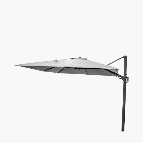 pacific lifestyle Challenger T2 3.5 x 2.6m Rectangular Luna Grey Free Arm Parasol
