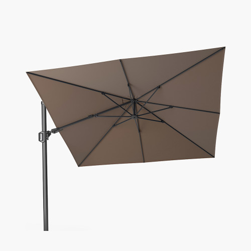 Pacific Lifestyle Challenger T2 3m Square Premium Havana Taupe Free Arm Parasol