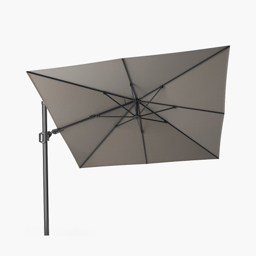 Pacific Lifestyle Challenger T2 3m Square Premium Manhattan Grey Free Arm Parasol