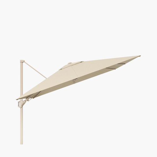 Pacific Lifestyle Challenger T2 3m Square Sandstone / Champagne Free Arm Parasol
