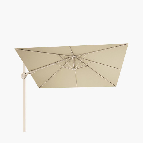 Pacific Lifestyle Challenger T2 3m Square Sandstone / Champagne Free Arm Parasol