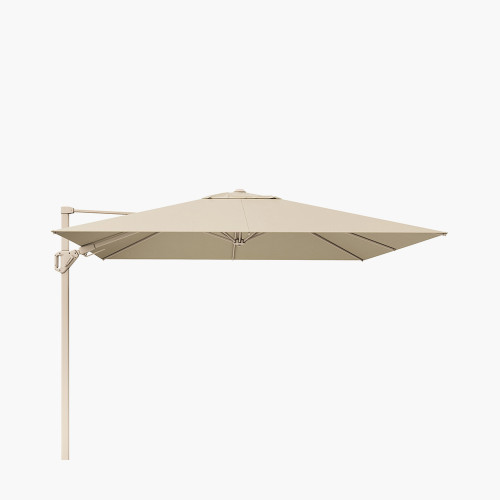 pacific lifestyle Challenger T2 3m Square Sandstone / Champagne Free Arm Parasol
