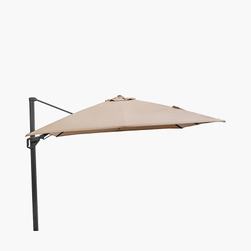 pacific lifestyle Challenger T2 3m Square Taupe Free Arm Parasol