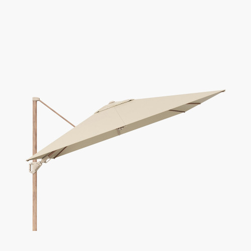 Pacific Lifestyle Challenger Teak T2 3m Square Premium Champagne Free Arm Parasol