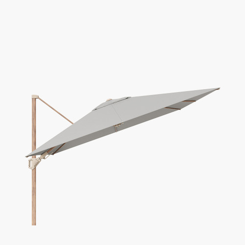 Pacific Lifestyle Challenger Teak T2 3m Square Premium Manhattan Grey Free Arm Parasol