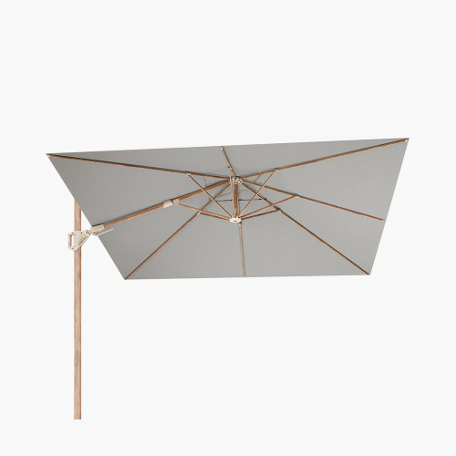 Pacific Lifestyle Challenger Teak T2 3m Square Premium Manhattan Grey Free Arm Parasol