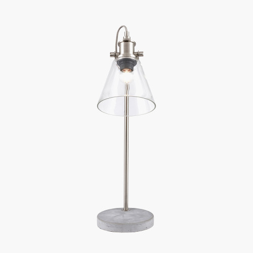 Pacific Lifestyle Chaplin Concrete And Brushed Chrome Table Lamp
