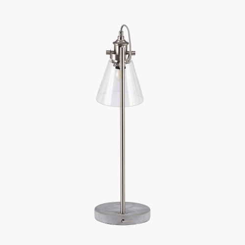 Pacific Lifestyle Chaplin Concrete And Brushed Chrome Table Lamp