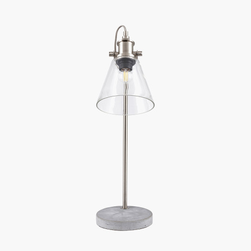 pacific lifestyle Chaplin Concrete and Brushed Chrome Table Lamp