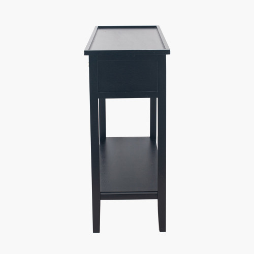 Pacific Lifestyle Chelmsford Satin Black Pine Wood 2 Drawer Console Table