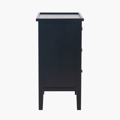 Pacific Lifestyle Chelmsford Satin Black Pine Wood 3 Drawer Unit