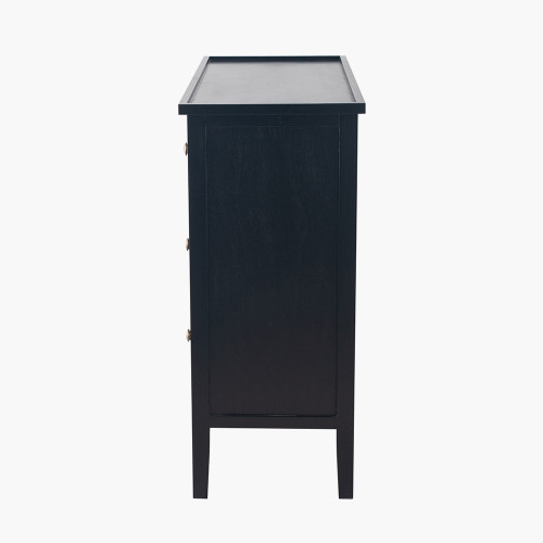 Pacific Lifestyle Chelmsford Satin Black Pine Wood 4 Drawer Unit