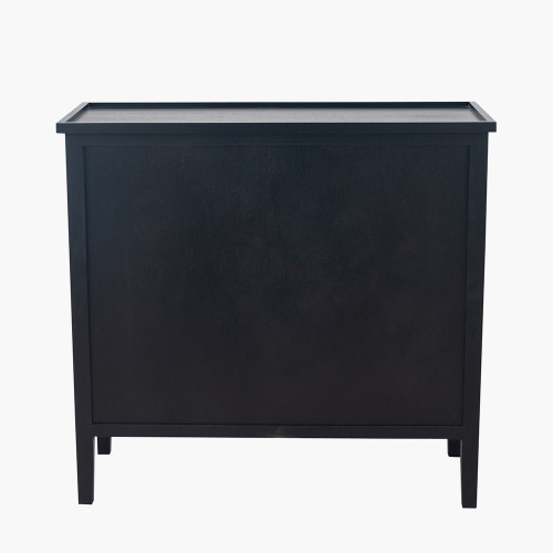 Pacific Lifestyle Chelmsford Satin Black Pine Wood 4 Drawer Unit