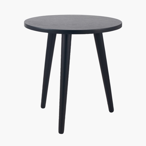 pacific lifestyle Chelmsford Satin Black Pine Wood Side Table