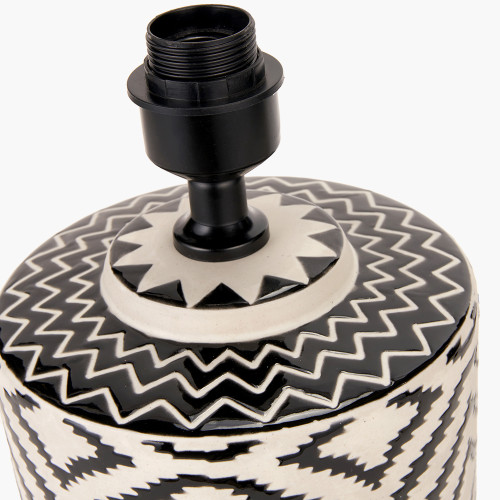 Pacific Lifestyle Chirala Black And White Ikat Ceramic Table Lamp Base