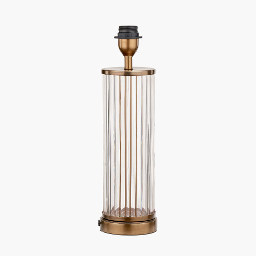 Pacific Lifestyle Ciara Clear Glass And Antique Brass Metal Table Lamp Base