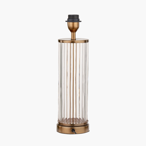 Pacific Lifestyle Ciara Clear Glass And Antique Brass Metal Table Lamp Base