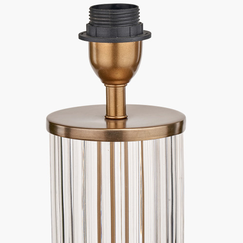 Pacific Lifestyle Ciara Clear Glass And Antique Brass Metal Table Lamp Base