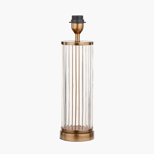pacific lifestyle Ciara Clear Glass and Antique Brass Metal Table Lamp Base