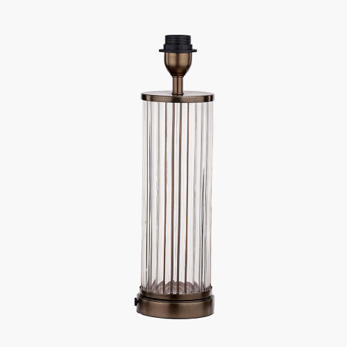 Pacific Lifestyle Ciara Clear Glass And Antique Bronze Metal Table Lamp Base