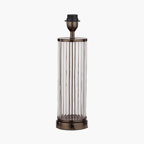 Pacific Lifestyle Ciara Clear Glass And Antique Bronze Metal Table Lamp Base