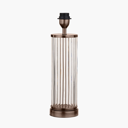 pacific lifestyle Ciara Clear Glass and Antique Bronze Metal Table Lamp Base