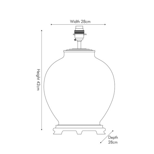 Pacific Lifestyle Classic Rose Large Glass Table Lamp Base