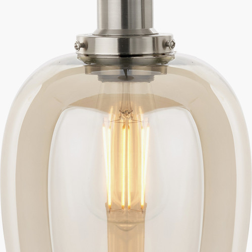 Pacific Lifestyle Clio Antique Silver Metal And Lustre Glass Pendant