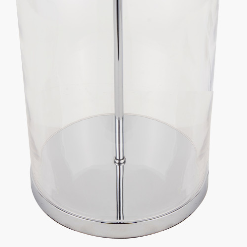 Pacific Lifestyle Cloche Clear Glass And Silver Table Lamp