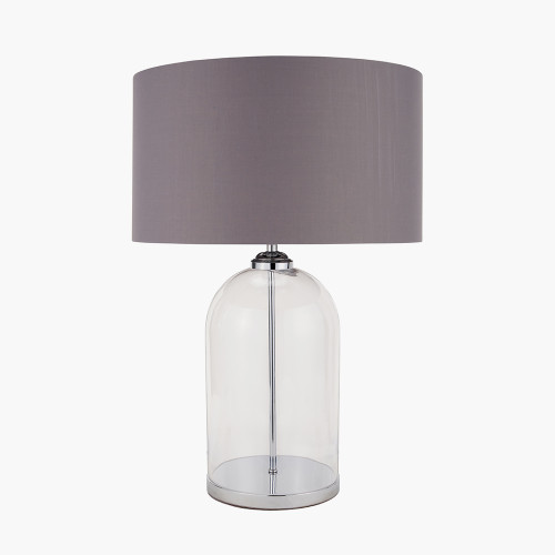 pacific lifestyle Cloche Clear Glass and Silver Table Lamp