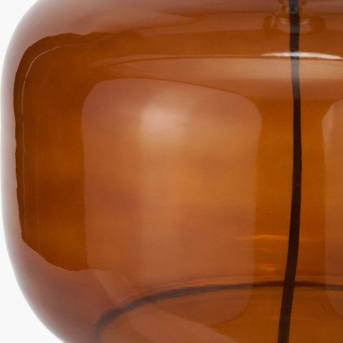 Pacific Lifestyle Corby Amber Glass Table Lamp Base With Harry 40cm Ivory Cotton Mix Cylinder Lampshade