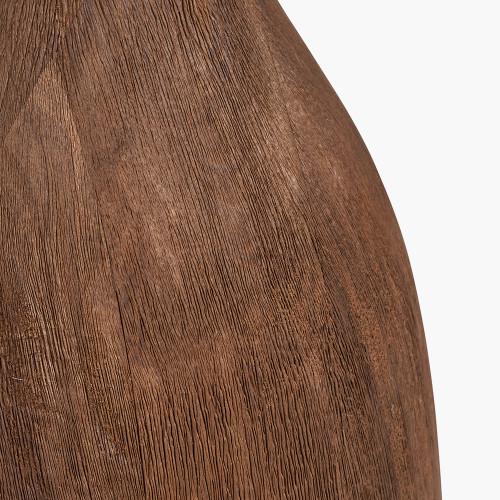 Pacific Lifestyle Corella Chocolate Brown Mango Wood Curved Table Lamp Base With Edward 40cm Natural Linen Cylinder Lampshade