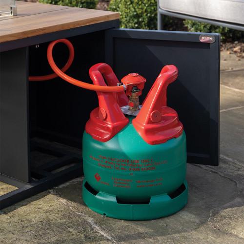 Pacific Lifestyle Cosiloft 100 Black And Teak Fire Pit Table