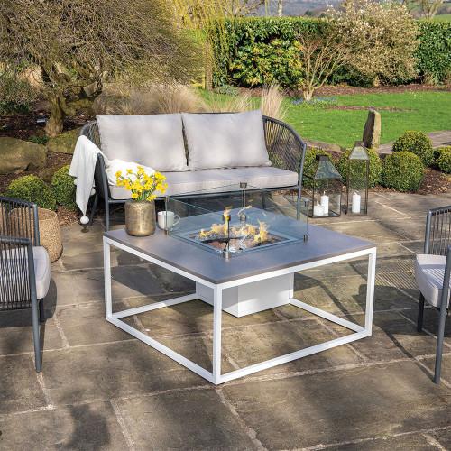 Pacific Lifestyle Cosiloft 100 White And Grey Fire Pit Table