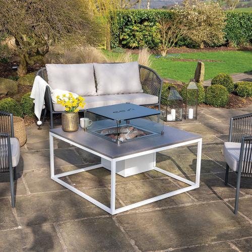 Pacific Lifestyle Cosiloft 100 White And Grey Fire Pit Table