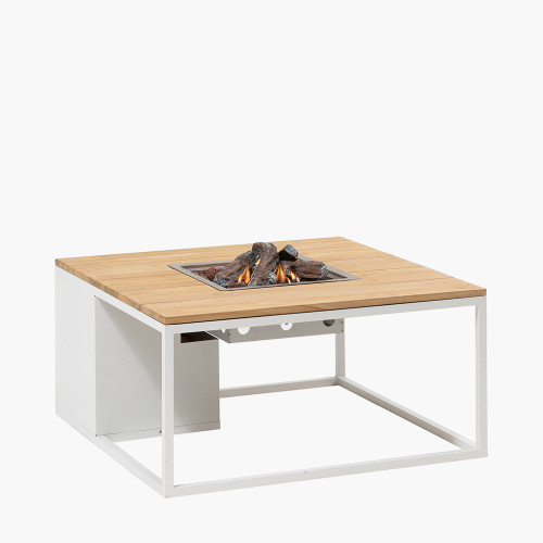 pacific lifestyle Cosiloft 100 White and Teak Fire Pit Table