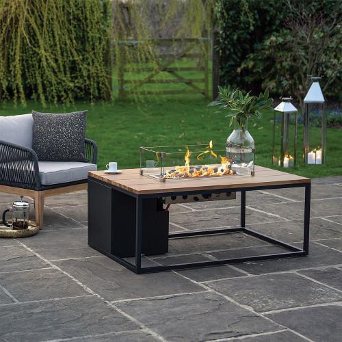 Pacific Lifestyle Cosiloft 120 Black And Teak Fire Pit Table